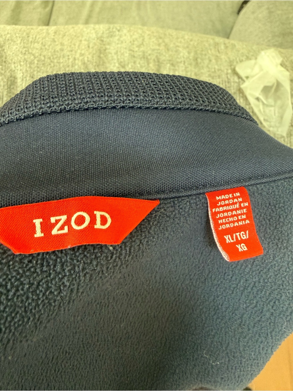 Izod Navy Full-Zip Knit Jacket - Picture 7 of 10